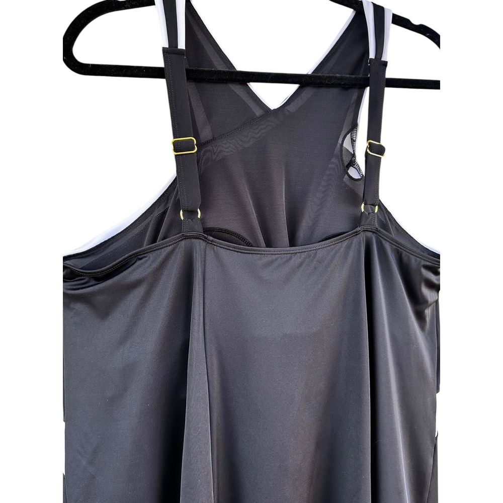Swimsuits For All Plus Size Black White Criss Cross Neck Swim Dress‎ Size 18 - Picture 5 of 12
